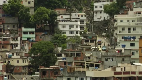 Favelas in Buenos Aires with a small road Stockbeeldmateriaal 160280719