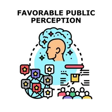 Favorable public perception creating positive brand reputation Stock Illustration