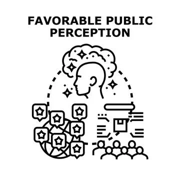 Favorable public perception creating positive brand reputation Stock Illustration