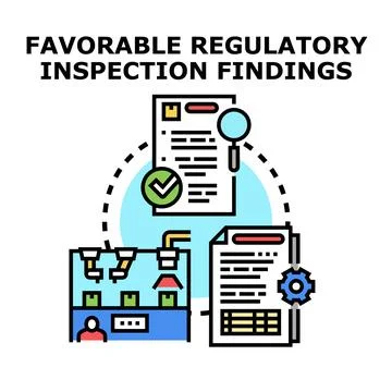 Favorable regulatory finding process ensuring quality standards イラスト素材
