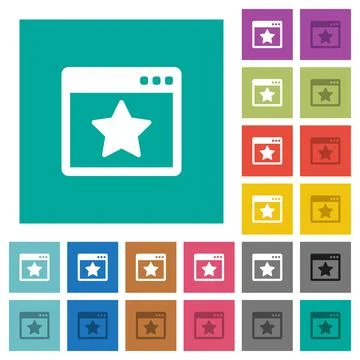 Favorite application square flat multi colored icons Illustrazione stock