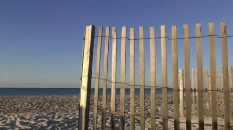 Favorite beach fence Stock Footage 12169679