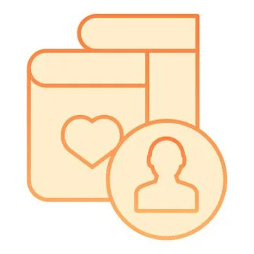 Favorite book author flat icon. Best seller orange icons in trendy flat style Stock Illustration