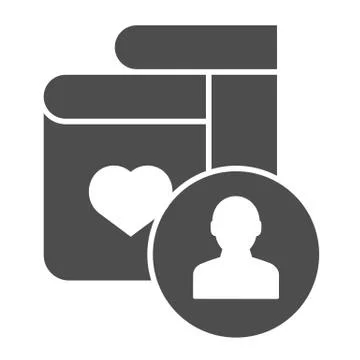 Favorite book author solid icon. Best seller book vector illustration isolated 스톡 일러스트