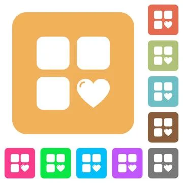 Favorite component rounded square flat icons イラスト素材