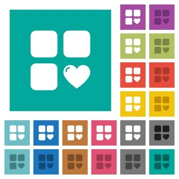 Favorite component square flat multi colored icons イラスト素材