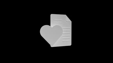 Favorite Document Icon with Heart Symbol Stock Footage 341921679