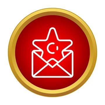 Favorite email message icon with star Stock Illustration