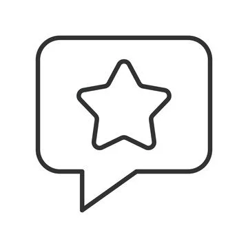 Favorite feedback star speech bubble icon in line design. favorite feedback star Ilustración de archivo