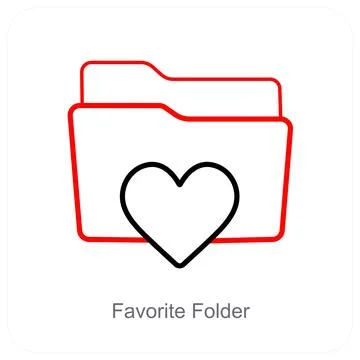 Favorite Folder and Folder icon concept Stock Illustration