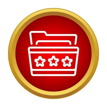 Favorite folder icon with three stars Illustrazione stock
