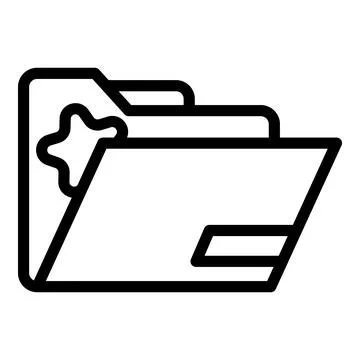 Favorite folder interface icon, outline style Stock Illustration