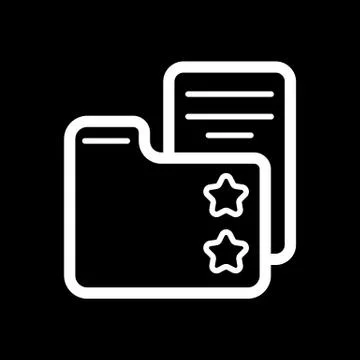 Favorite folder with star sign vector icon. Black and white folder with Stock Illustration