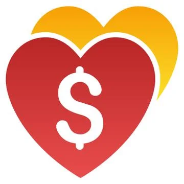 Favorite Hearts Price Gradient Vector Icon Ilustração Stock