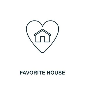 Favorite House icon. Simple element illustration. Favorite House outline icon Stock Illustration