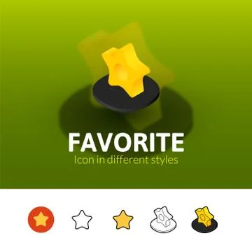 Favorite icon in different style Stock Illustration