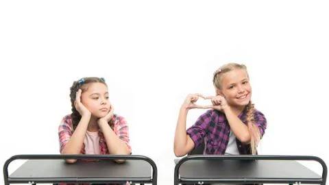 Favorite lesson concept. Love study. Education school program. Girls school 스톡 사진