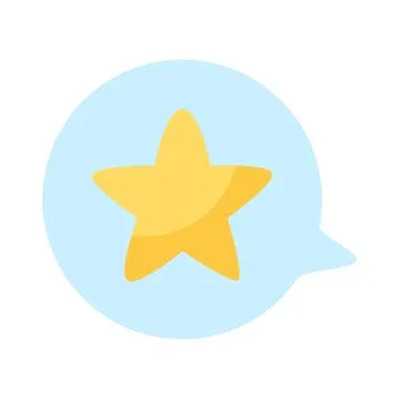 Favorite message feedback star speech bubble flat vector icon Stock Illustration