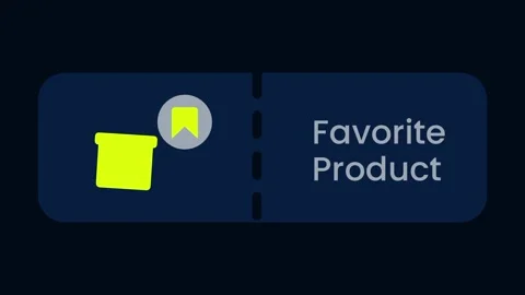 Favorite Product Feature Button with Yellow Heart Box Icon Stock Footage 334471383