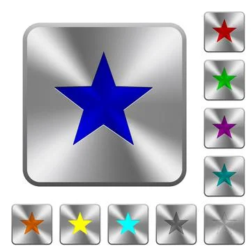 Favorite rounded square steel buttons Stock Illustration