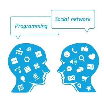 Favorite of software programmers in the form icons Stock Illustration