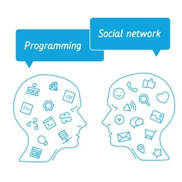 Favorite of software programmers in the form icons Stock Illustration