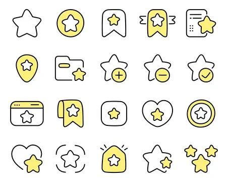 Favorites icon set featuring interface elements イラスト素材