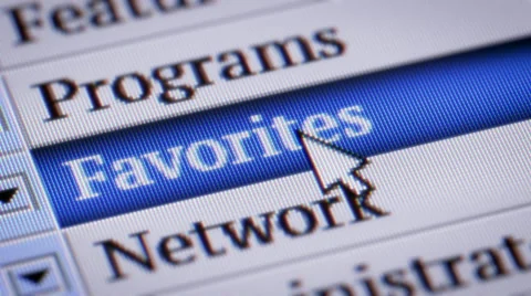 Favorites. My own design of program menu. Stock Footage
