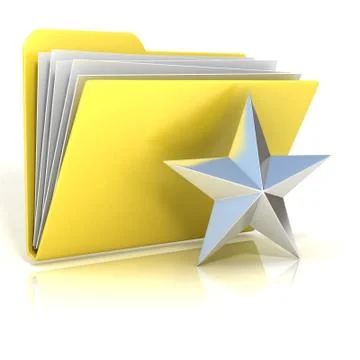 Favorites, star folder icon, 3D Illustrazione stock