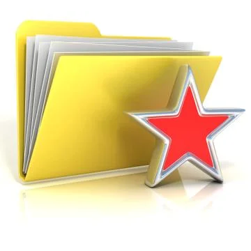 Favorites, star folder icon, 3D Illustrazione stock