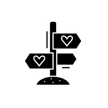 Favourite directions black icon, vector sign on isolated background. Favourite Stock Illustration