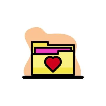 Favourite Folder Cute Icon Conceptual Vector Illustration Design Stock Illustration
