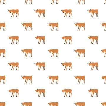 Fawn animal seamless repeating pattern on white background Stock Illustration