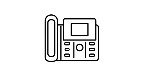 Fax animated icon displaying standard desk telephone outline Vídeo Stock 341961436