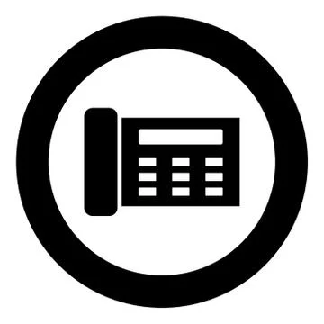 Fax black icon in circle Stock Illustration
