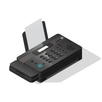 Fax detailed isometric icon Illustrazione stock