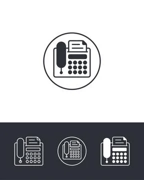 Fax Flat Icons Stock Illustration