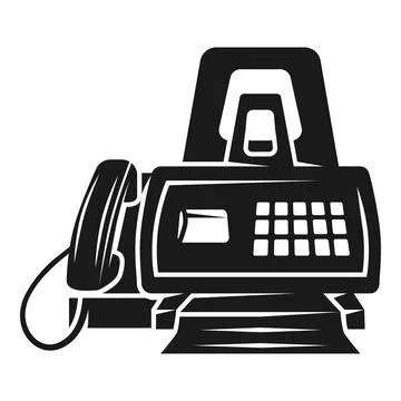 Fax front view icon, simple style Stock Illustration
