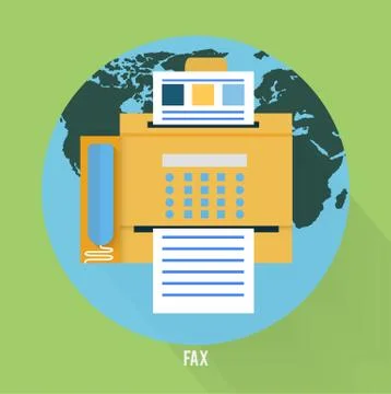 Fax icon in flat design Stock Illustration