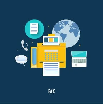 Fax icon in flat design Stock Illustration