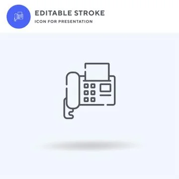 Fax icon vector, filled flat sign, solid pictogram isolated on white, logo Illustrazione stock