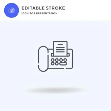 Fax icon vector, filled flat sign, solid pictogram isolated on white, logo Illustrazione stock