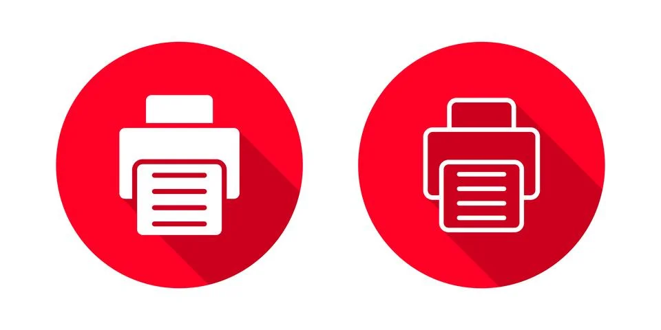 Fax icon vector with long shadow. Stock Illustration