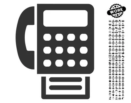 Fax Icon with Work Bonus Stock Illustration