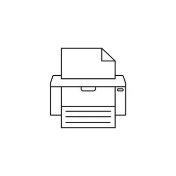 Fax line icon, printer, electronic device, 스톡 일러스트