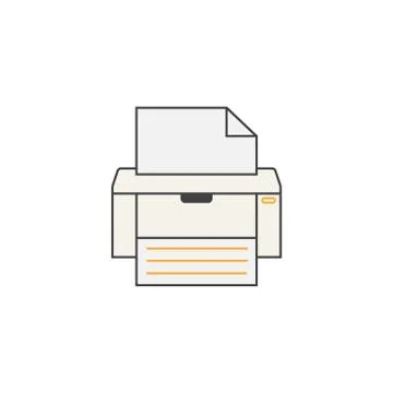 Fax line icon, printer, electronic device, Stock Illustration