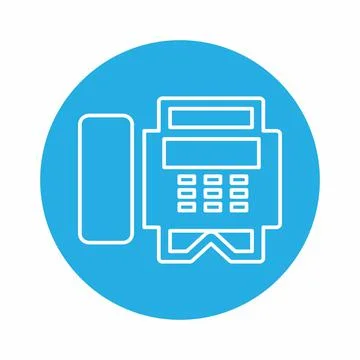 Fax Machine - Blue Monochrome... Stock Illustration
