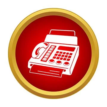 Fax machine icon communicating document transmission Stock Illustration