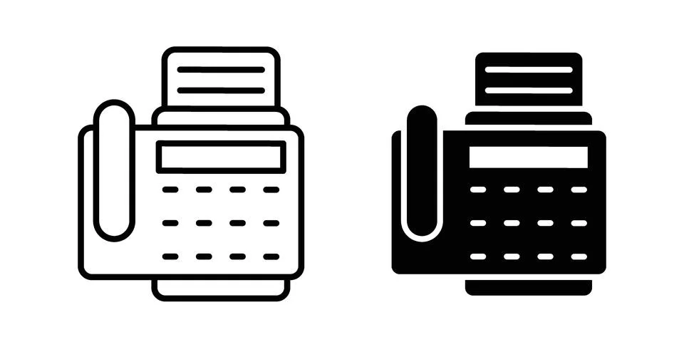 Fax machine icon design. Simple Vector illustrations.. Illustrazione stock