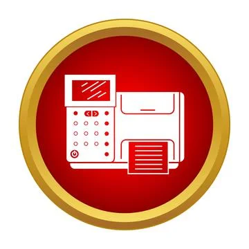 Fax machine icon representing office communication technology Stock Illustration